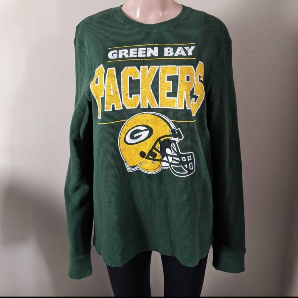 NFL New Era Green Bay Packers knit Long Sleeve Shirt, Size Large